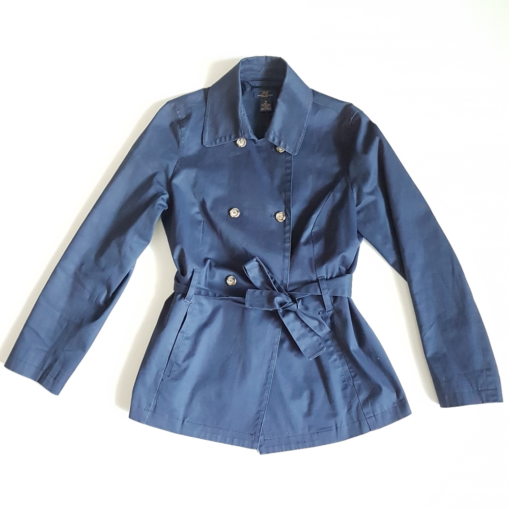 Brooks Brothers Short Navy Classic Trench Work